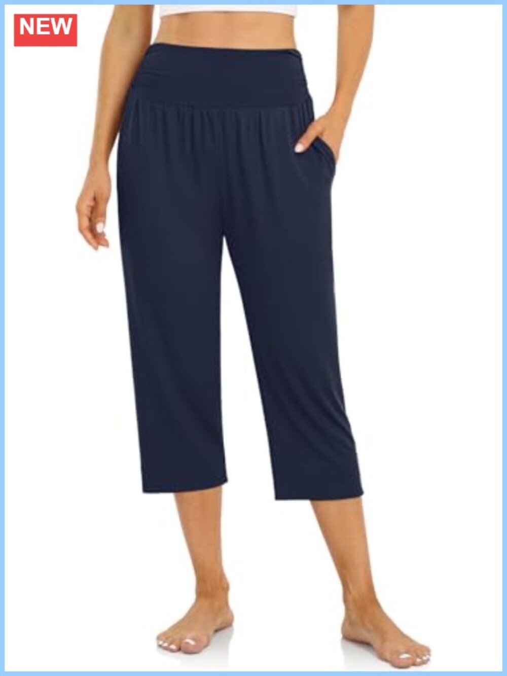 Women's Yoga Capri Pants Loose Soft Drawstring Workout Sweatpants with Pockets